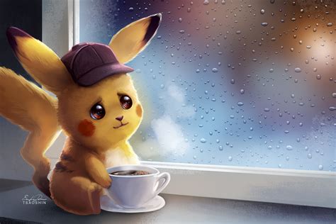 Detective Pikachu Cozy Moment - 4K Ultra HD Wallpaper by Eric Proctor