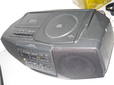 Sony CFD-V15 MEGA BASS Boombox AM/FM Radio Cassette CD Player Portable w AC Cord - Boomboxes