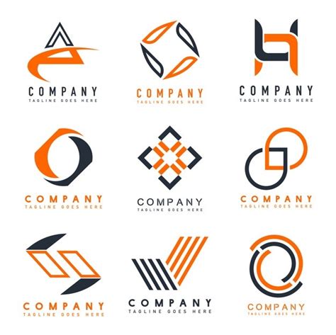 Set Of Company Logo Design Ideas | Free Vector - Zonic Design Download