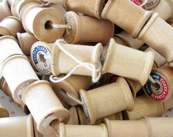 Items similar to Vintage Wooden Thread Spools Large Lot Of 47 Sewing Room Decor Retro Graphics ...