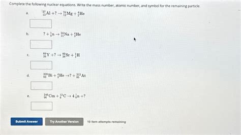 Solved Complete the following nuclear equations. Write the | Chegg.com