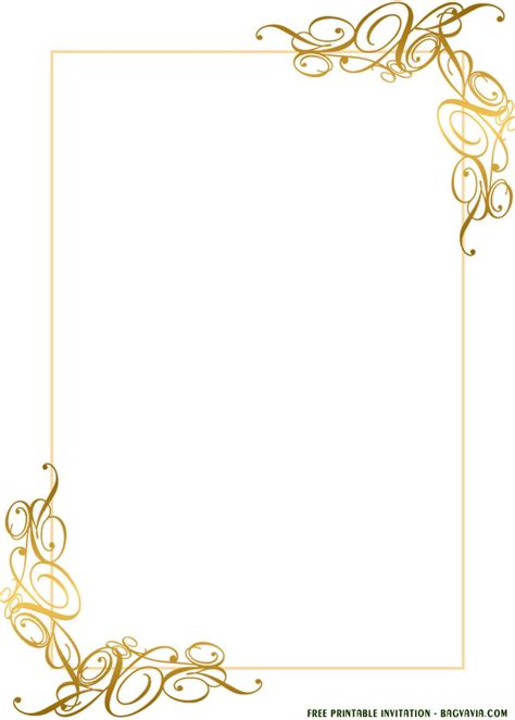 (FREE Printable) – Gold Lace Invitation Templates For Any Occasions – FREE Printable Birthday ...