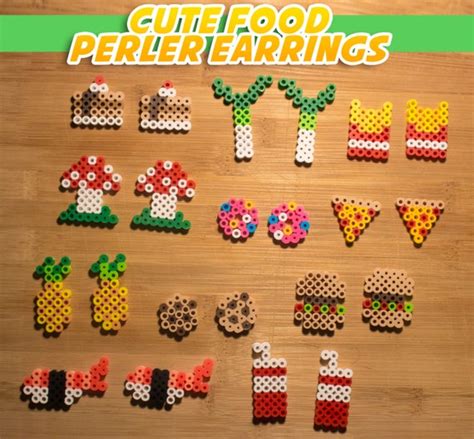 Items similar to Cute Food Perler Bead Earrings - Pick a Style - Custom Orders Welcome - Jewelry ...