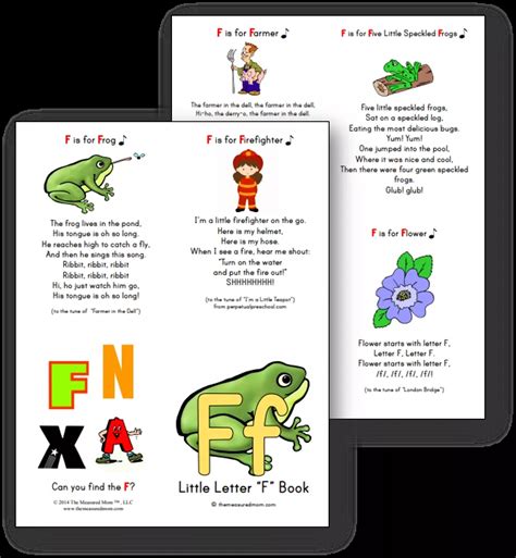 Letter F minibook: Rhymes & Songs | Rhymes songs, Mini books, Rhymes