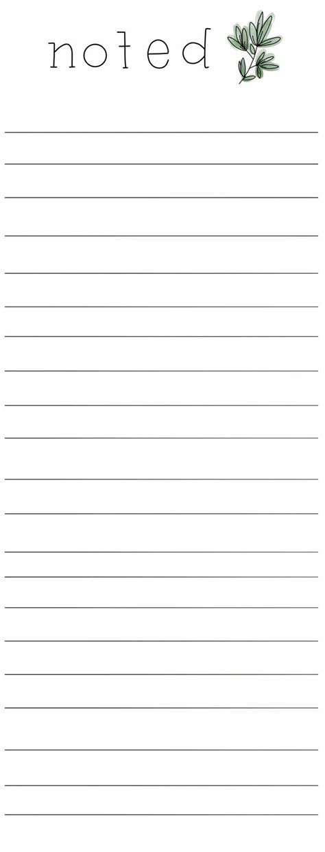 Printable Notepad Template