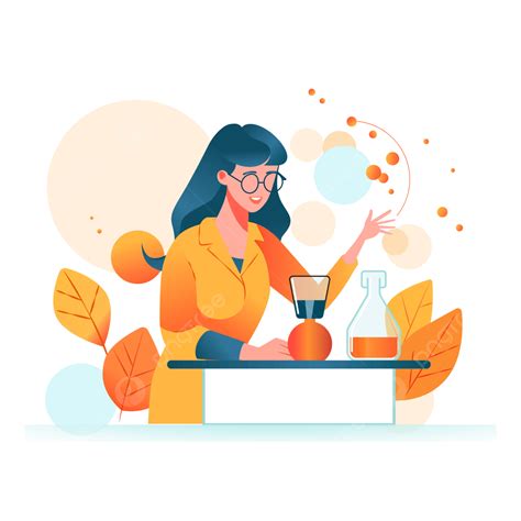 Flat Illustration Female Scientists Vector, Scientist, Flat Illustartion, Ui Illustration PNG ...