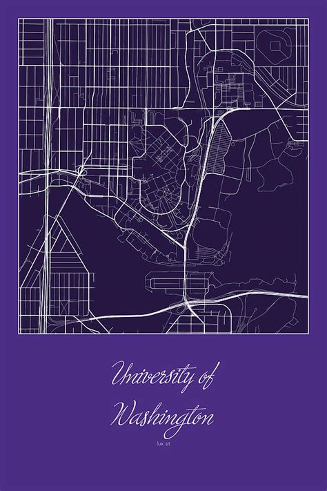 UW Street Map - University of Washington Seattle Map Digital Art by Jurq Studio - Fine Art America