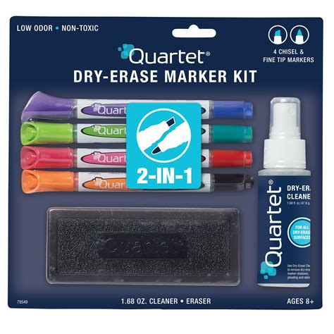 Quartet 2-in-1 Dry-Erase Kit,Dry-Erase Markers, Eraser,Cleaner(79549A) - Walmart.com - Walmart.com