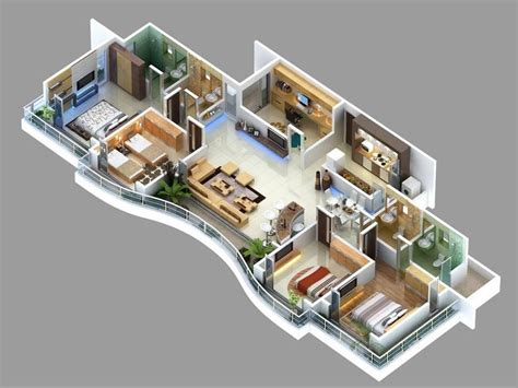 Make Your Dream Home Come True With These Simple 4 Bedroom House Plans 3D - House Plans