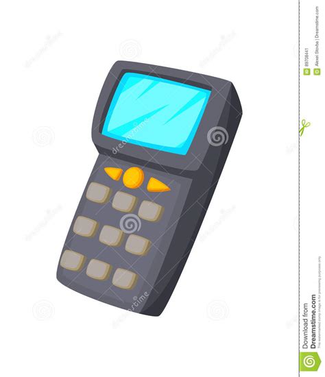 Handheld Mobile Computer In Hand Or Scanner Barcode. Vector Illustration | CartoonDealer.com ...