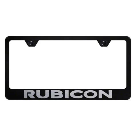 Jeep Wrangler Rubicon License Plate Frame; Black (Universal; Some Adaptation May Be Required ...