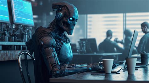 Robot in a Cafe AI Art Wallpaper, HD Fantasy 4K Wallpapers, Images and Background - Wallpapers Den