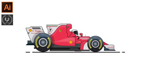 Adobe Illustrator CC Tutorial Flat Design - F1 Racing Car Design - YouTube