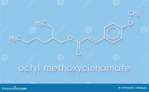 Octyl Methoxycinnamate Octinoxate Sunscreen Molecule. Skeletal Formula. Stock Illustration ...