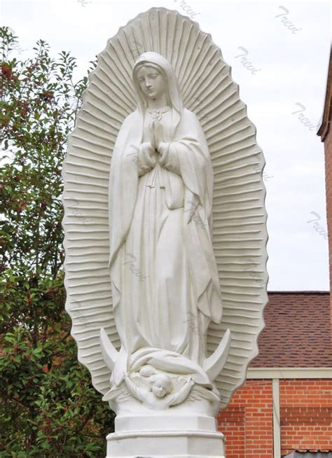 Buy white marble statue our lady of Guadalupe blessed virgin mary religious church statues ...