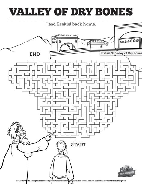 Ezekiel 37 Valley of Dry Bones Bible Mazes | Sharefaith Kids