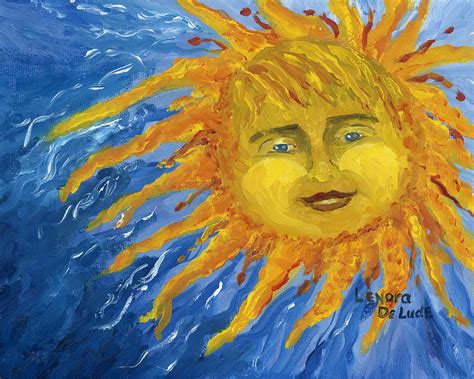 Smiling Yellow Sun in Blue Sky Painting by Lenora De Lude - Fine Art America