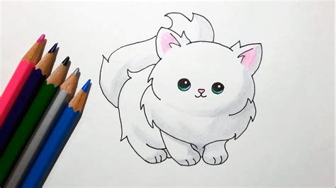 Cute Fluffy Cat Drawing Easy - Dogs And Cats Wallpaper