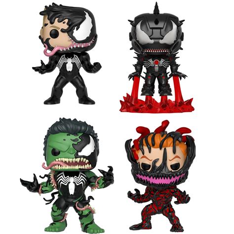 Funko Pop! Marvel- Venom Collectors Set: Venom/Eddie Brock, Venom/Iron Man, Venom/Hulk, and ...