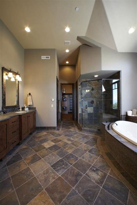 Pin by Roxana DeMoica on Quick Saves in 2021 | Bathroom floor tiles, Slate bathroom, Bathroom ...