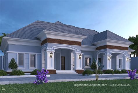 2 Bedroom Semi Detached Bungalow Ref 2017 Nigerian House Plans