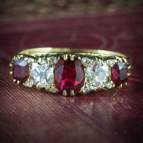 Antique Victorian Ruby Diamond Ring 18ct Gold Circa 1900 – Antique Jewellery Online