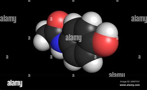 Paracetamol acetaminophen medication molecule 3D render chemical structure 4K Stock Video ...