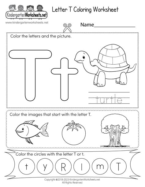 Letter T Coloring Worksheet - Free Printable, Digital, & PDF