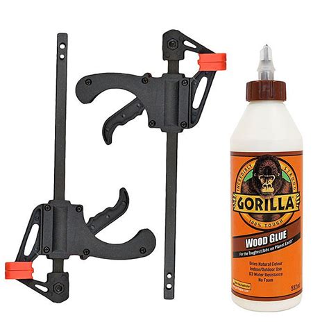 Gorilla Wood Glue 532mL And 2 Clamps Kit - Ray Grahams DIY Store