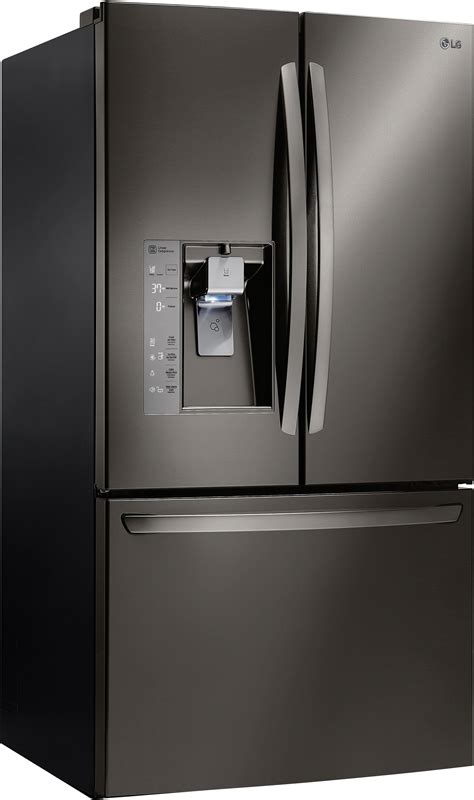 LG 24.0 Cu. Ft. Counter-Depth French Door Refrigerator Black stainless steel LFXC24726D - Best Buy