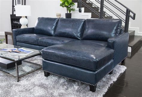 Blue Leather Sectional Sofa - sofa living room ideas