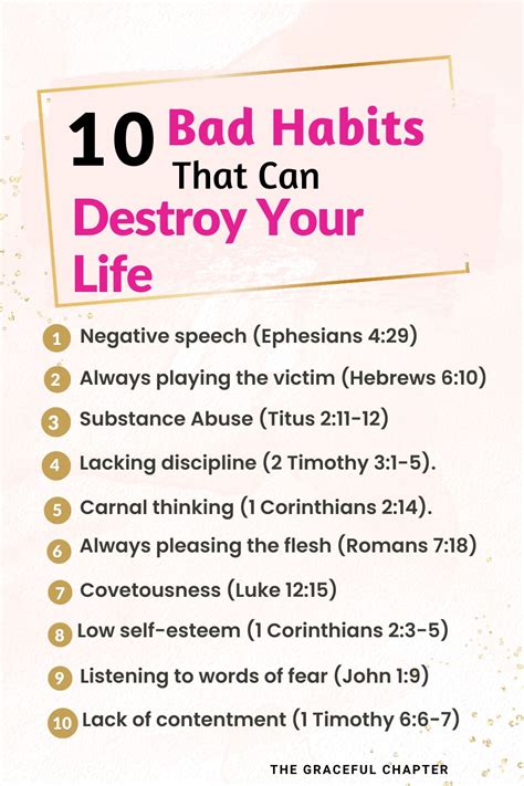 10 Bad Habits That Can Destroy Your Life - The Graceful Chapter