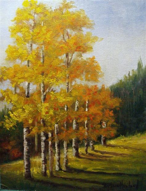 Aspen Trees Landscape oil painting Barbara by BarbsGarden on Etsy