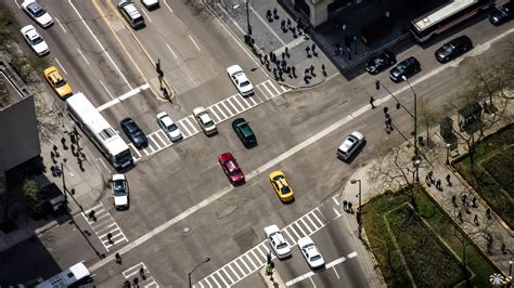 1364x768 resolution | aerial photography of vehicles on road, city, street, top view HD ...