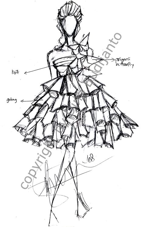 Paper Dress Design Sketches by Dina Budijanto at Coroflot.com