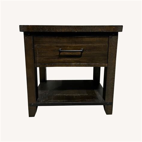 Dark Brown Wooden Nightstands - AptDeco