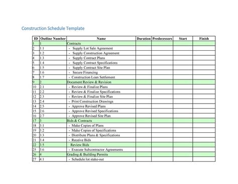 21 Construction Schedule Templates in Word & Excel ᐅ TemplateLab