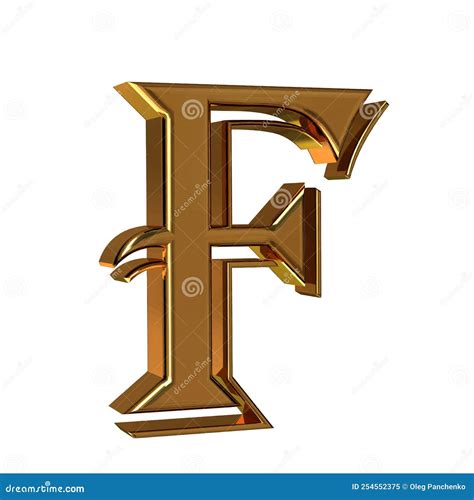 Symbol 3d Made of Gold. Letter F Stock Vector - Illustration of letter, gold: 254552375