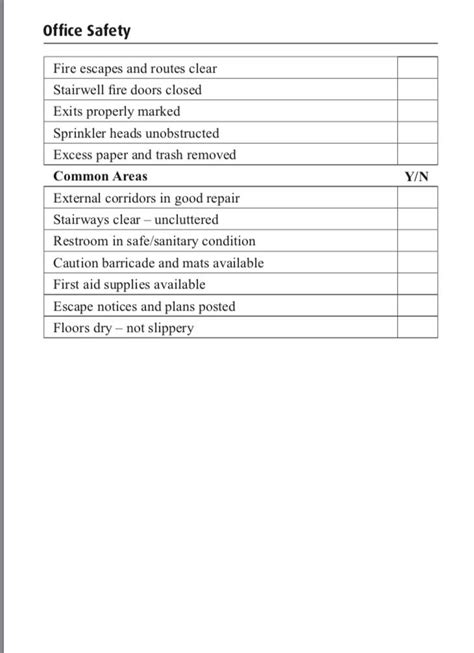 Office safety Checklist - Safety Plus Training International