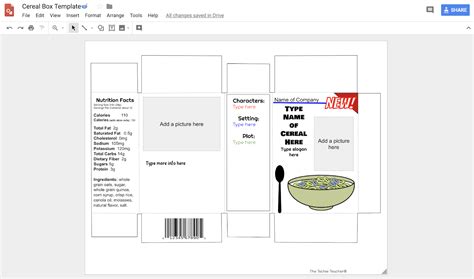 Cereal Box Project Template