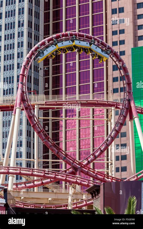 Las Vegas, Nevada. Roller Coaster at the New York New York Hotel and Casino Stock Photo - Alamy