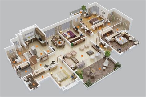 4 Bedroom Flat Floor Plan - floorplans.click