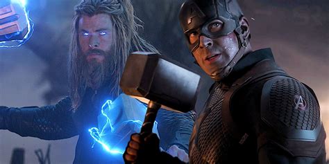 Why Captain America & Thor Catch Mjolnir Differently In Endgame