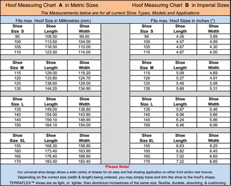 Measuring Chart | Blue Pegasos Horse Shoes