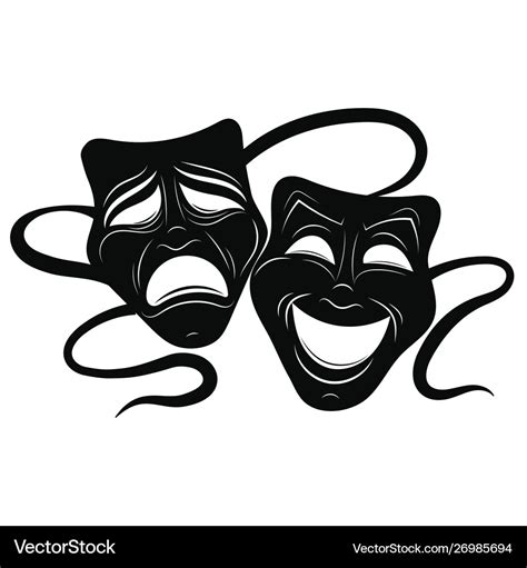 Theatre masks drama and comedy Royalty Free Vector Image