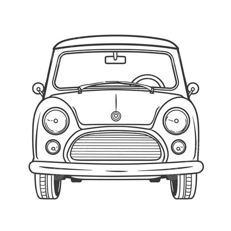 Sketch Of A Classic Mini Cooper Outline Drawing Vector, Wing Drawing, Realistic Car Drawing ...