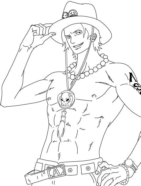 [One Piece] Portgas D Ace - Lineart by muhammed-junaidi on DeviantArt