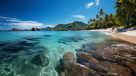 Premium AI Image | tropical beach in seychelles