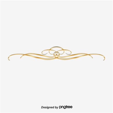 Gold Line Dividers PNG Transparent, Gold Dividing Line, Gold Vector, Line Vector, Simple ...