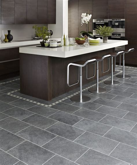 Design Ideas, : Marvellous Kitchen Design Ideas With Dark Charcoal Karndean Floor Tiles Along ...